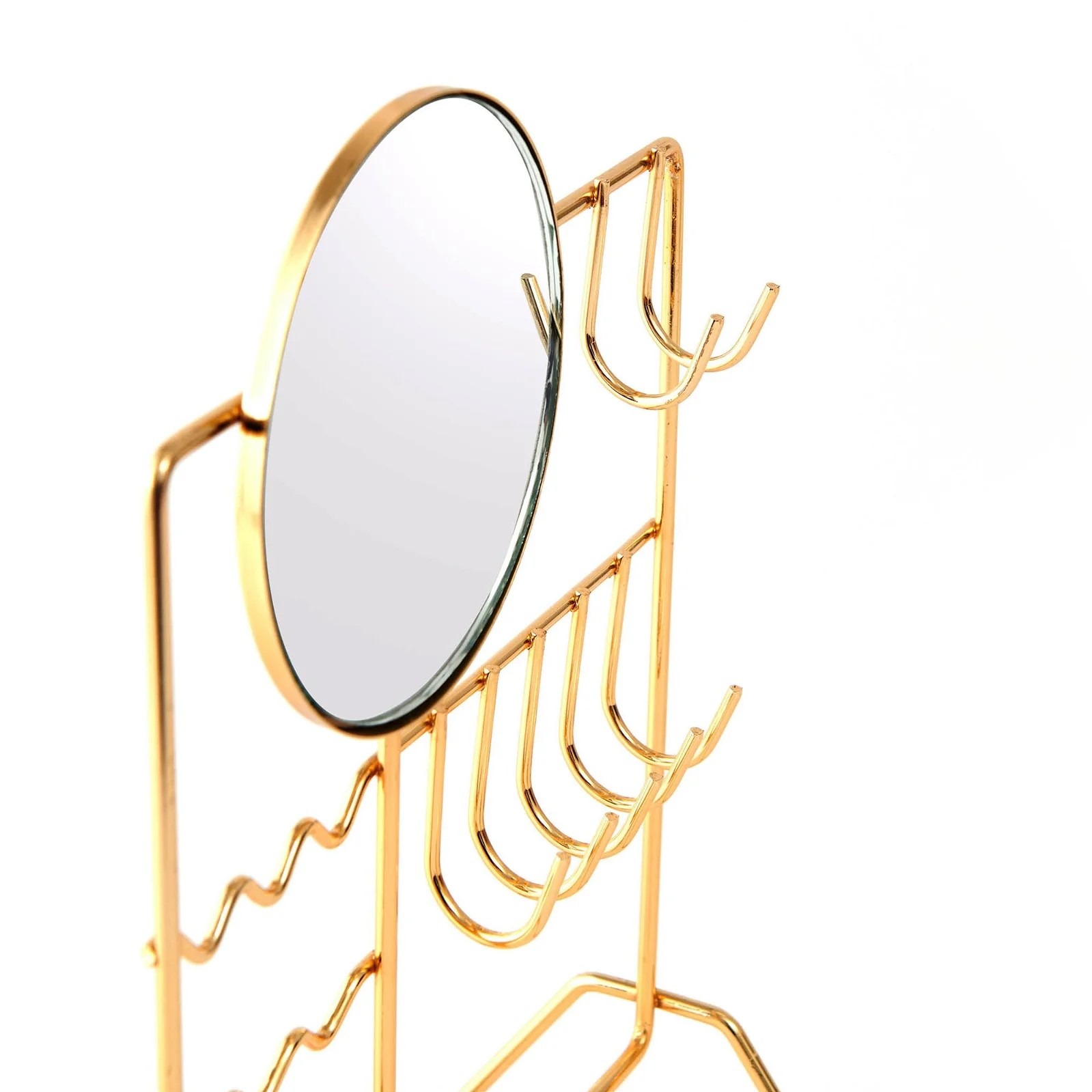 Yuvarlak Aynalı Gold Takı Standı